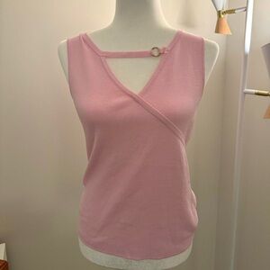 Beautiful cable & gauge pink cut out with gold hardware and cut outs runs large